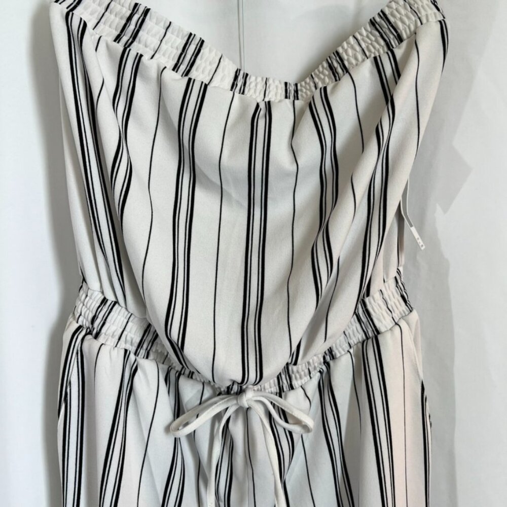 Cisono Jumpsuit Vertical Stripes Drawstring Waist Sleeveless - Picture 6 of 15
